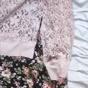 Lace and Floral 2 Piece Outfit